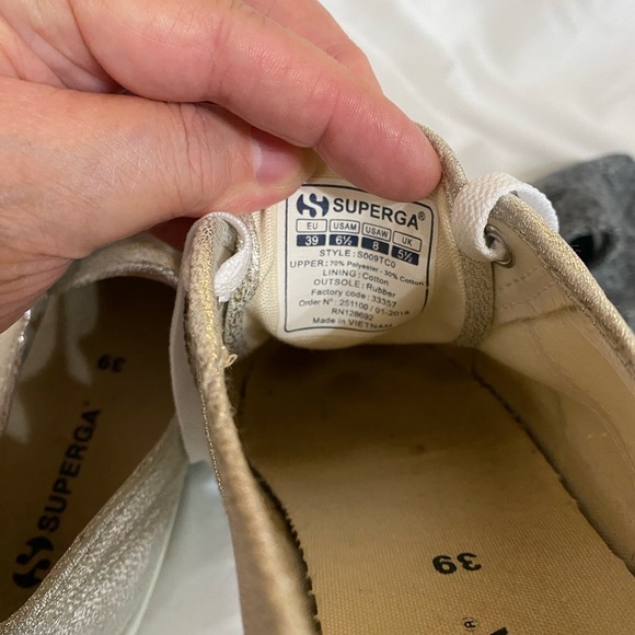 Superga Women's Shimmering Silver Platform Sneakers, EU 39/US 8 - Picture 12 of 12